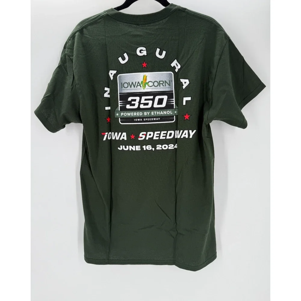 Iowa 350 Shirt NASCAR Inaugural Race Logo T Shirt Size Large Tee Green New - Picture 7 of 8